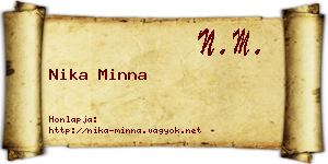 Nika Minna névjegykártya